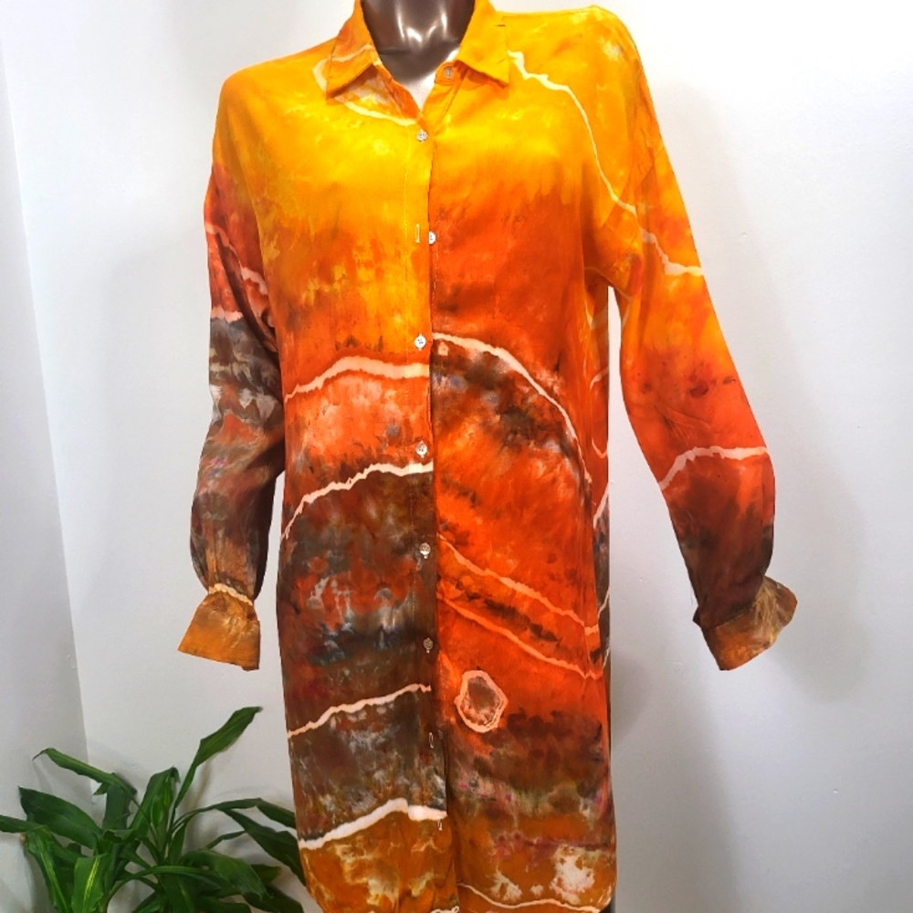 Tiedye button-up tunic